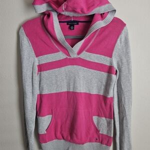 Tommy Hilfiger Pink and Gray Women's Hoodie